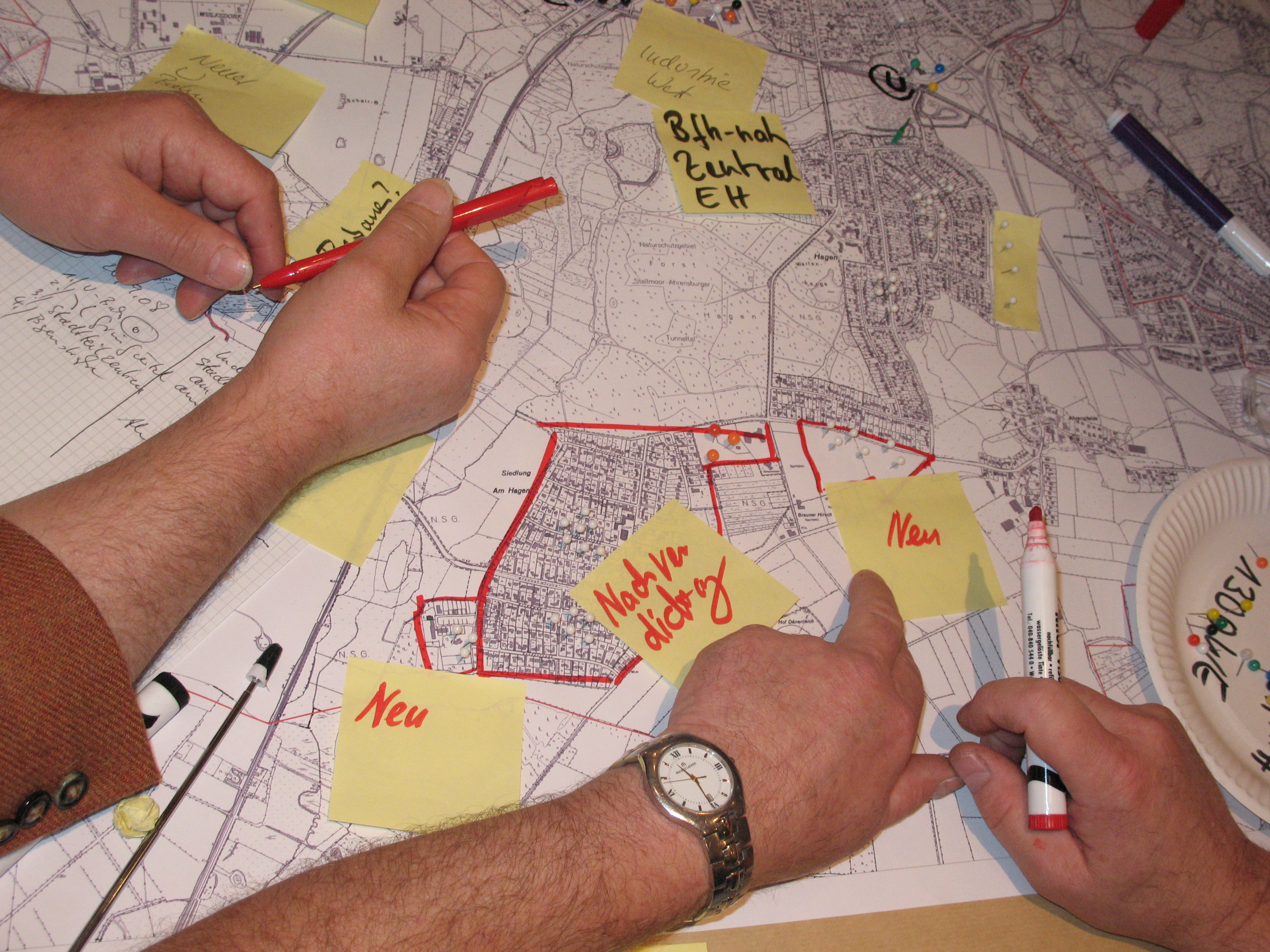 Der Plan gibt Aufschluss über städtebauliche Entwicklungsoptionen Plan mit städtebaulichen Entwicklungsoptionen