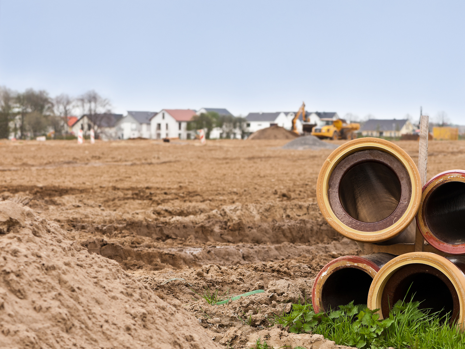 Erschließungsarbeiten für ein Neubaugebiet Erschließungsarbeiten für ein Neubaugebiet