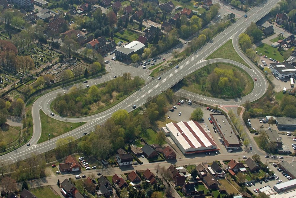 Luftbild Wohn- und Gewerbegebiet