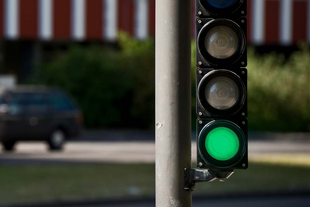Fahrradampel mit Grünlicht