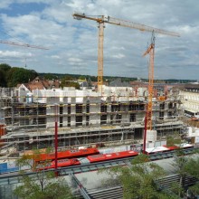 Innenentwicklung durch Nachverdichtung - Wohn- und Dienstleistungsquartier "Am Stadtgarten", nach der Bauphase Innenentwicklung durch Nachverdichtung - Wohn- und Dienstleistungsquartier "Am Stadtgarten", nach der Bauphase
