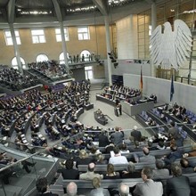 Blick in den Plenarsaal des Bundestags