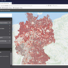 Screenshot des Flächenrechners